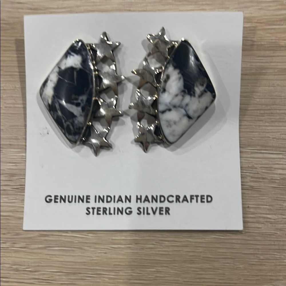 Genuine Indian Handcrafted Sterling Silver Earrings